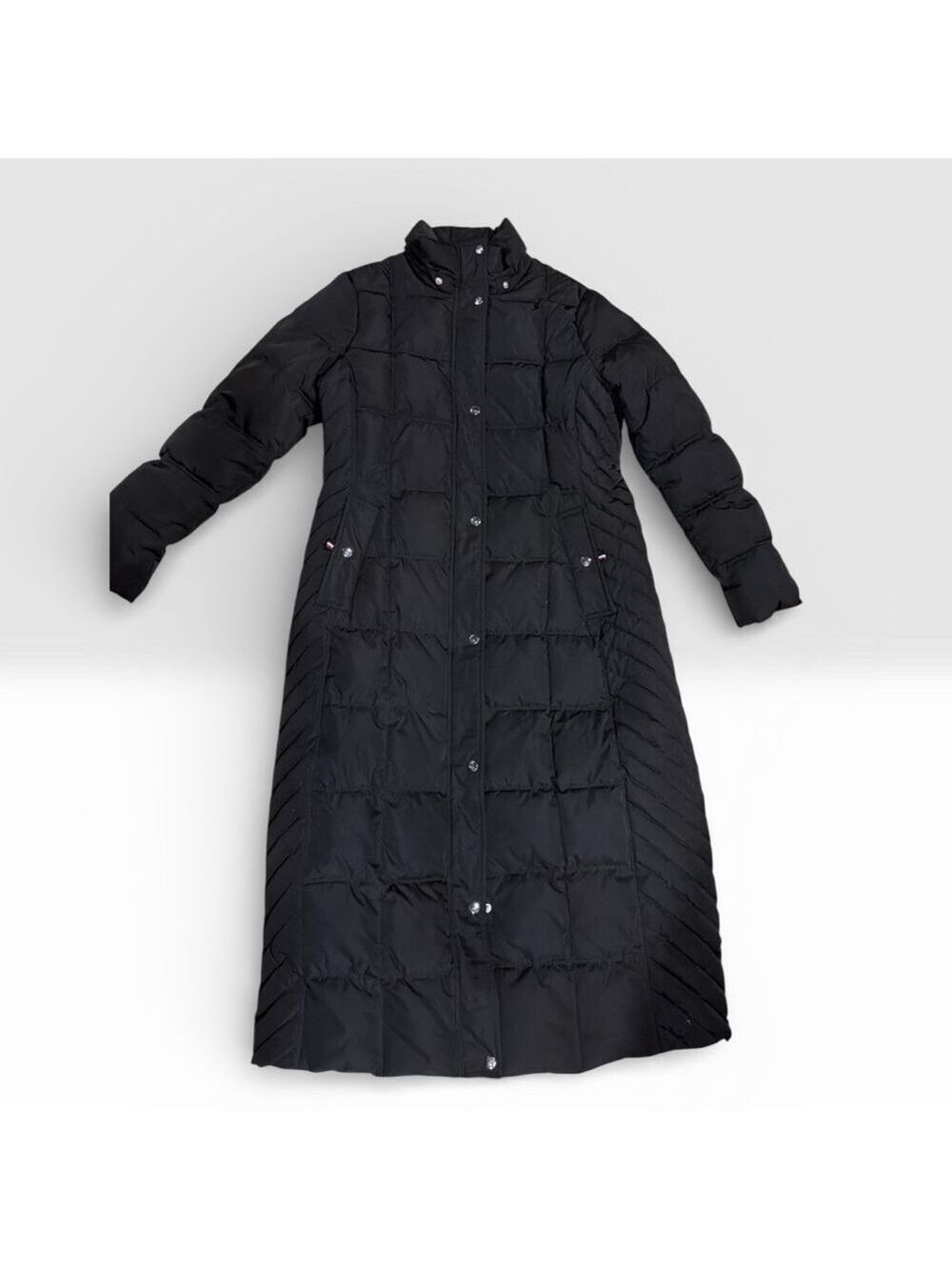 Tommy Hilfiger Black Maxi Puffer Coat Quilted Jacket Large